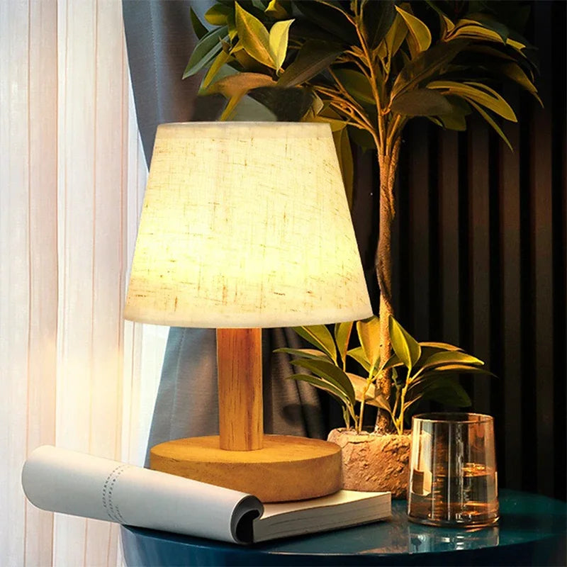 LED Table Lamp Interior Lighting Fixture for Living Bedroom Bedside Night Desktop Decoration Retro Japanese Style Desk Lights