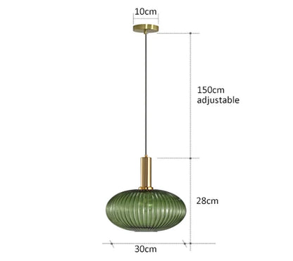 Retro Restaurant Colorfull Glass Pendant Lights Creative Living Room Lamp Simple Bedside Lamp LED E27 Hanging Loft Lighting