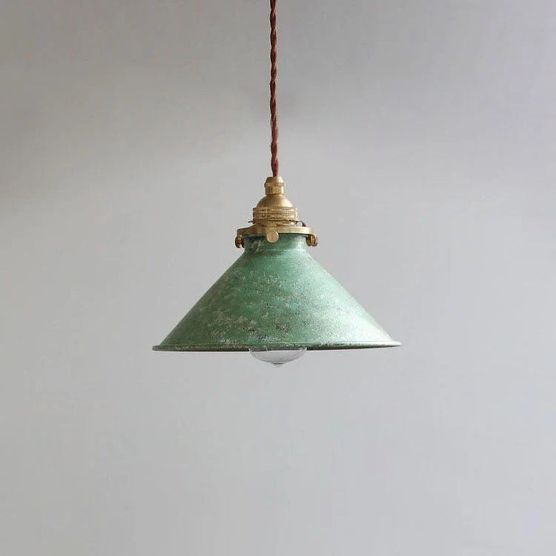 Vintage LED Pendant Light | 8.5 in | Blue Metal Shade | Adjustable Hanging | E14 Base | Brick by Brick