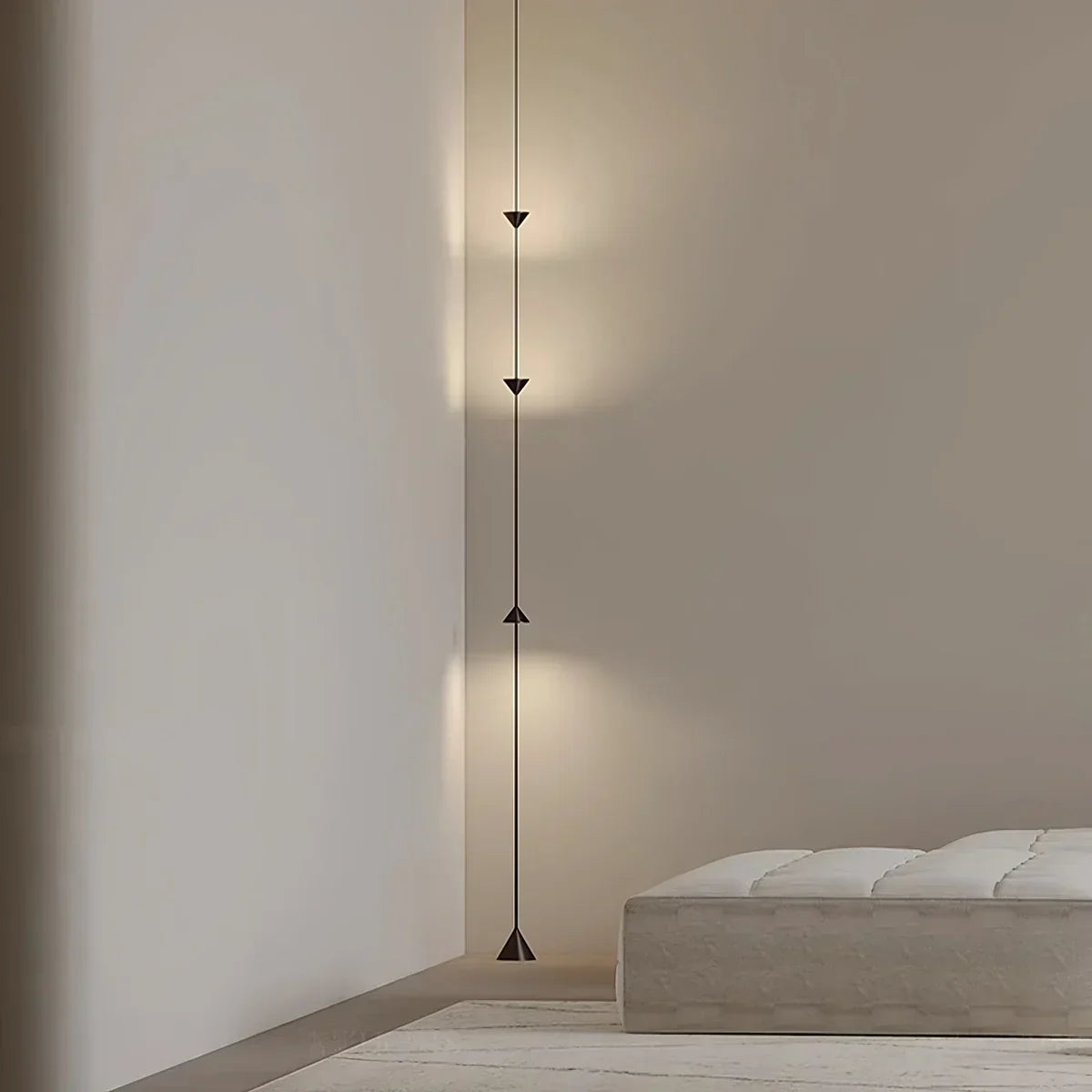 Colonna | Architecturale Vloer Tot Plafond Lamp – Minimalistisch Design Met Kegelvormige Led-Elementen