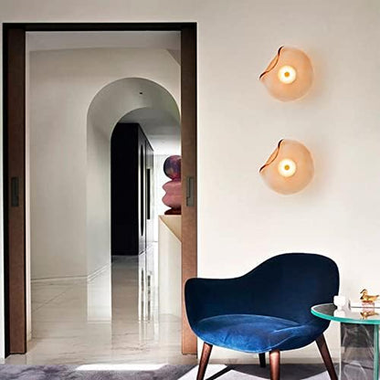 Modern Decorative Wall Lamp Smoked Glass Amber | Scandinavian LED Wall Light | Metal Frame | Warm White 3500K | Indoor Lighting