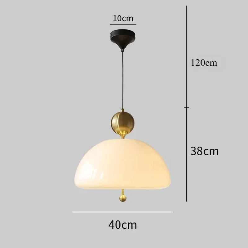 Time-Traveling Lighting Experiment, Bauhaus Geometry Meets Medieval Color in Glass Pendant for Avant-Garde Living Room & Salon