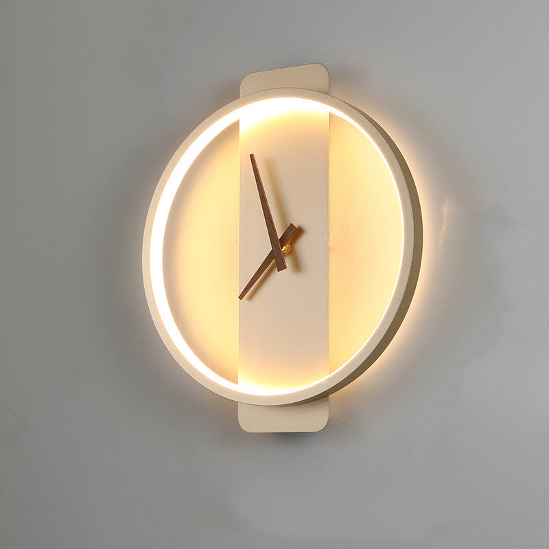 Nórdica, lámpara de pared LED con diseño de reloj