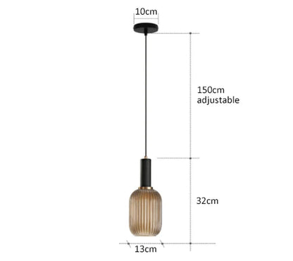 Retro Restaurant Colorfull Glass Pendant Lights Creative Living Room Lamp Simple Bedside Lamp LED E27 Hanging Loft Lighting