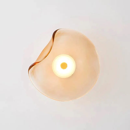 Modern Decorative Wall Lamp Smoked Glass Amber | Scandinavian LED Wall Light | Metal Frame | Warm White 3500K | Indoor Lighting