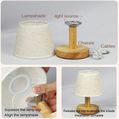 LED Table Lamp Interior Lighting Fixture for Living Bedroom Bedside Night Desktop Decoration Retro Japanese Style Desk Lights