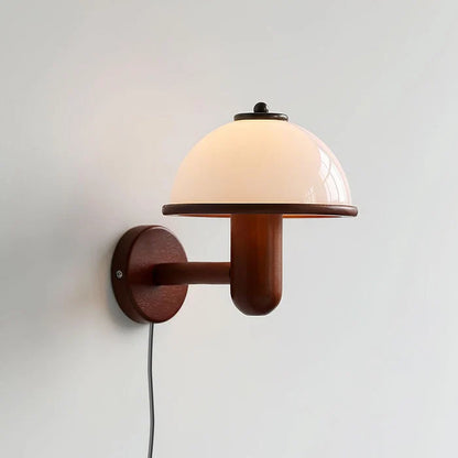 Paddenstoel Houten Wandlamp