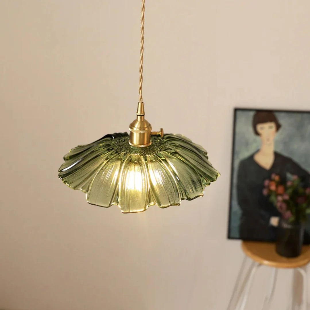 Cullivan, lámpara colgante de vidrio en flor