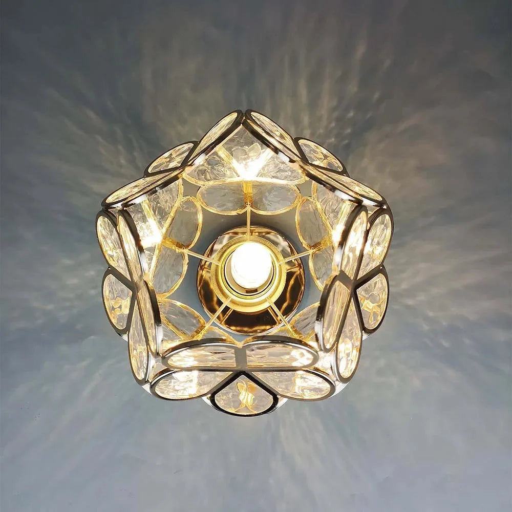 Design Flowers Style Glass Hall Ceiling Lamp
