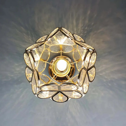 Design Flowers Style Glass Hall Ceiling Lamp