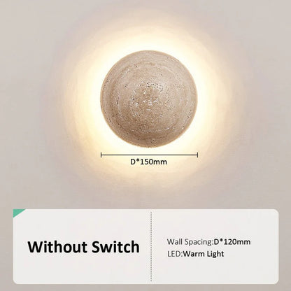 Scandinavian Cream Wall Lamp | Travertine LED Wall Light | Minimalist 10W Ambient Lighting | Bedroom & Hallway Fixture