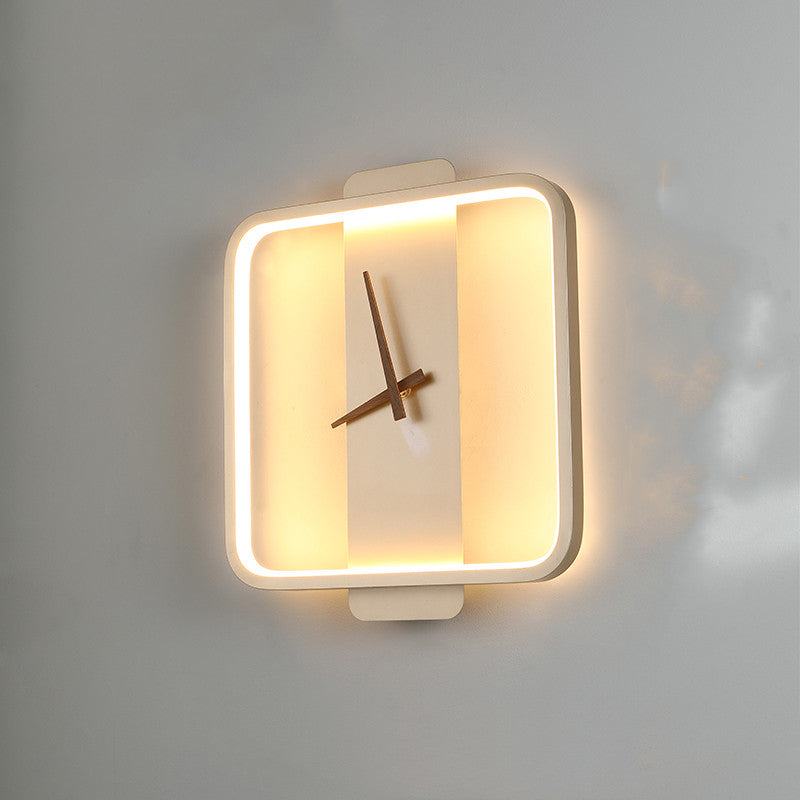 Nórdica, lámpara de pared LED con diseño de reloj