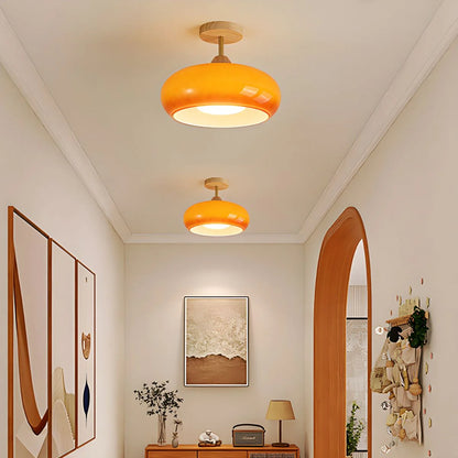 Vintage Style Wood Glass Drum Ceiling Lamp | Norvane