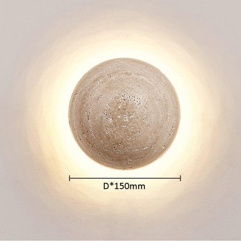 Scandinavian Cream Wall Lamp | Travertine LED Wall Light | Minimalist 10W Ambient Lighting | Bedroom & Hallway Fixture