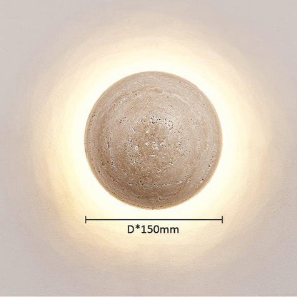 Scandinavian Cream Wall Lamp | Travertine LED Wall Light | Minimalist 10W Ambient Lighting | Bedroom & Hallway Fixture