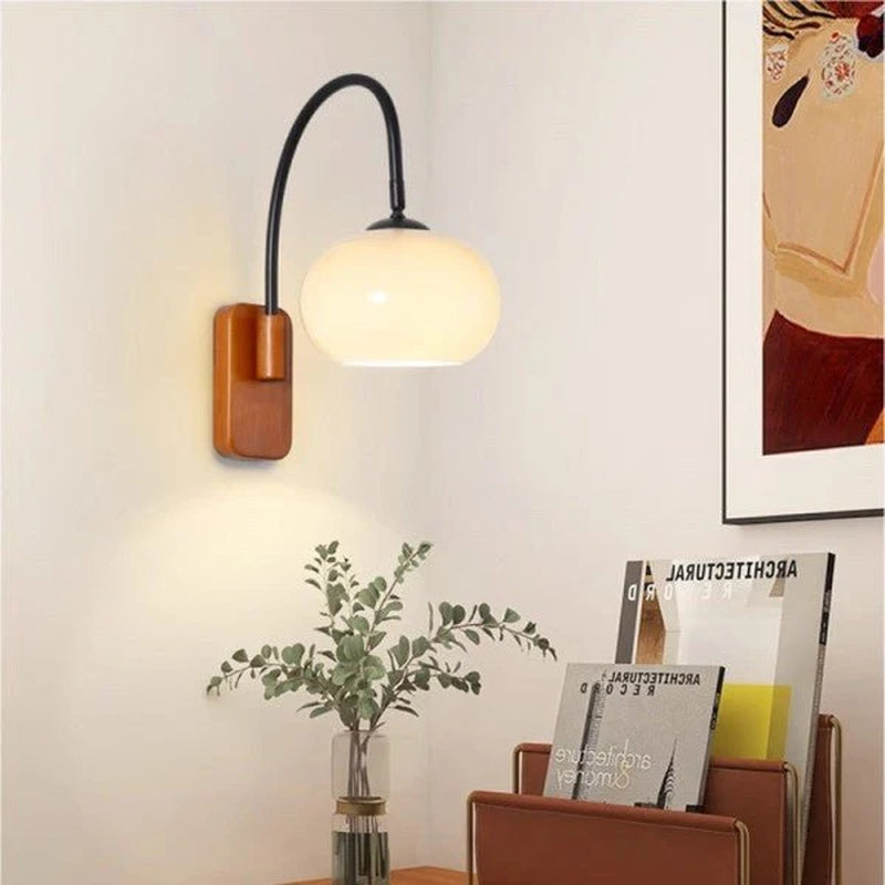 Bauhaus Persimmon Glass Wall Lamp Rotatable | E27 Wall Light Fixture | Modern Adjustable Lighting | 18 Cm Decorative Lamp
