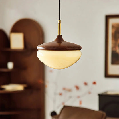 Royaleglow Vintage French Cream Style Hazelnut Glass Pendant Light