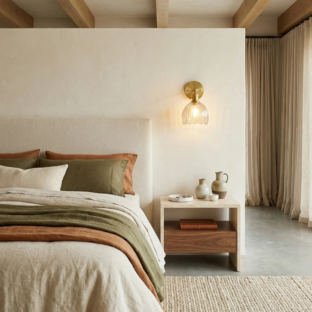 Lumen Collection | Wall Lamp with Tulip Glass Shade & Adjustable Head | Elegant Wall Light for Cozy Ambiance
