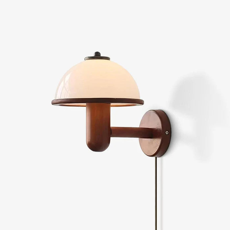 Myco, aplique de madera con forma de seta