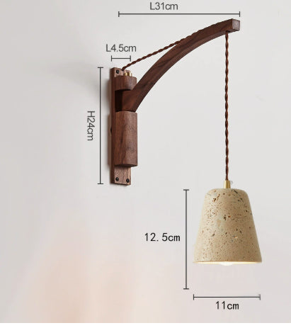 Nara, Lámpara de pared colgante de madera