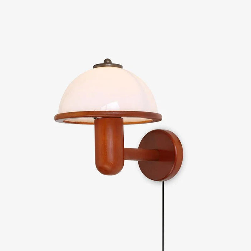 Myco, aplique de madera con forma de seta