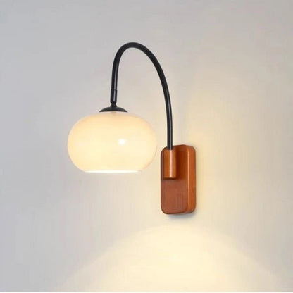 Bauhaus Persimmon Glass Wall Lamp Rotatable | E27 Wall Light Fixture | Modern Adjustable Lighting | 18 Cm Decorative Lamp