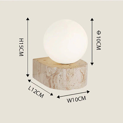 Luxroyale Wabi Sabi Cave Stone Base round Wall Lamp with Soft Warm LED Glow