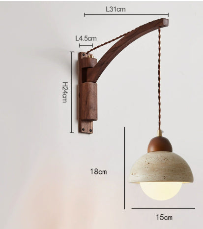 Nara, Lámpara de pared colgante de madera