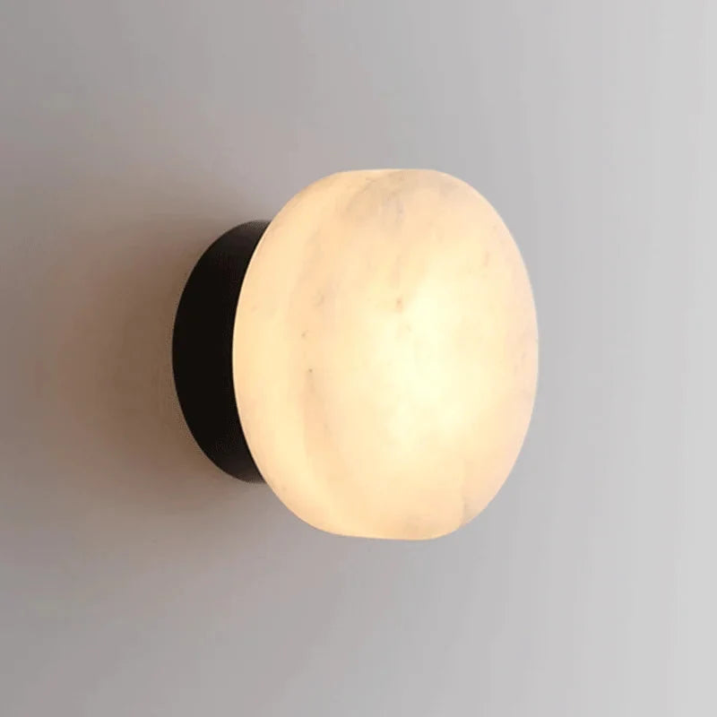 Luxroyale Luxury Spanish Natural Marble Circular Wall Lamp