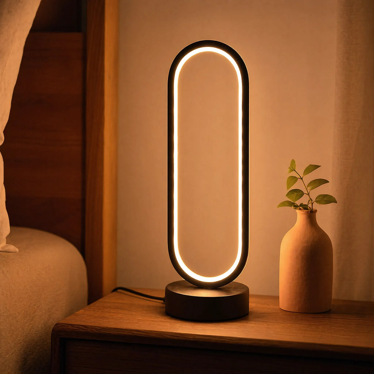 Lumoval, lámpara de sobremesa LED ovalada