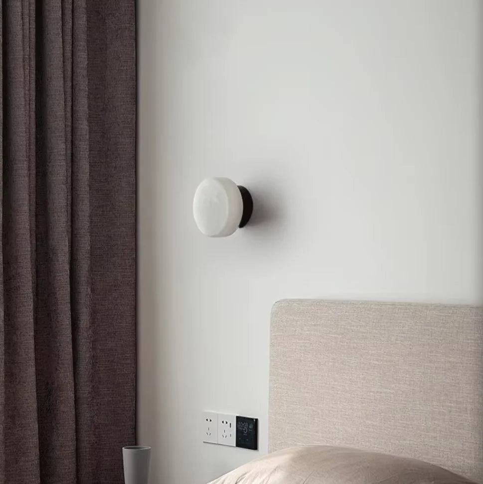 Luxroyale Luxury Spanish Natural Marble Circular Wall Lamp