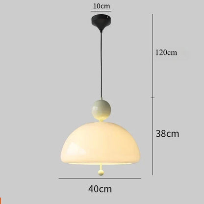 Time-Traveling Lighting Experiment, Bauhaus Geometry Meets Medieval Color in Glass Pendant for Avant-Garde Living Room & Salon