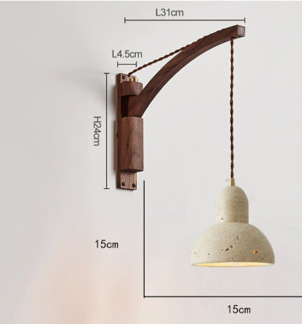 Nara, Lámpara de pared colgante de madera