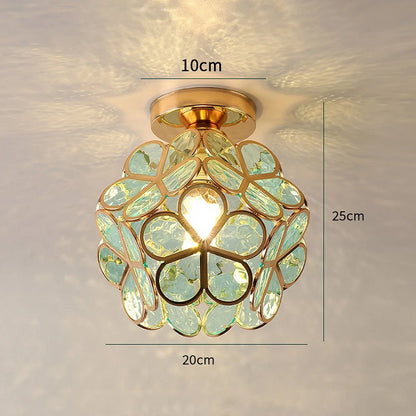 Design Flowers Style Glass Hall Ceiling Lamp