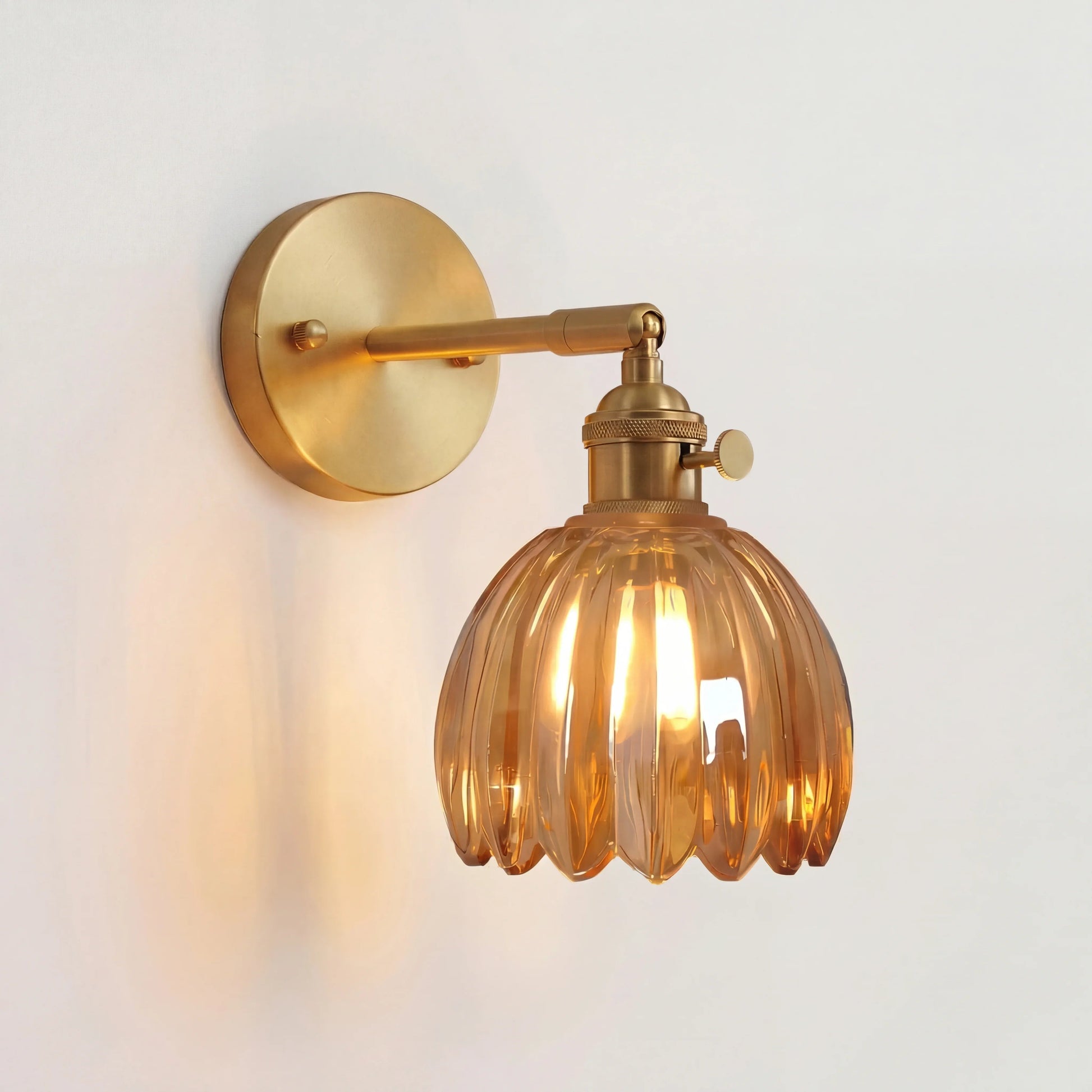 Lumen Collection | Wall Lamp with Tulip Glass Shade & Adjustable Head | Elegant Wall Light for Cozy Ambiance