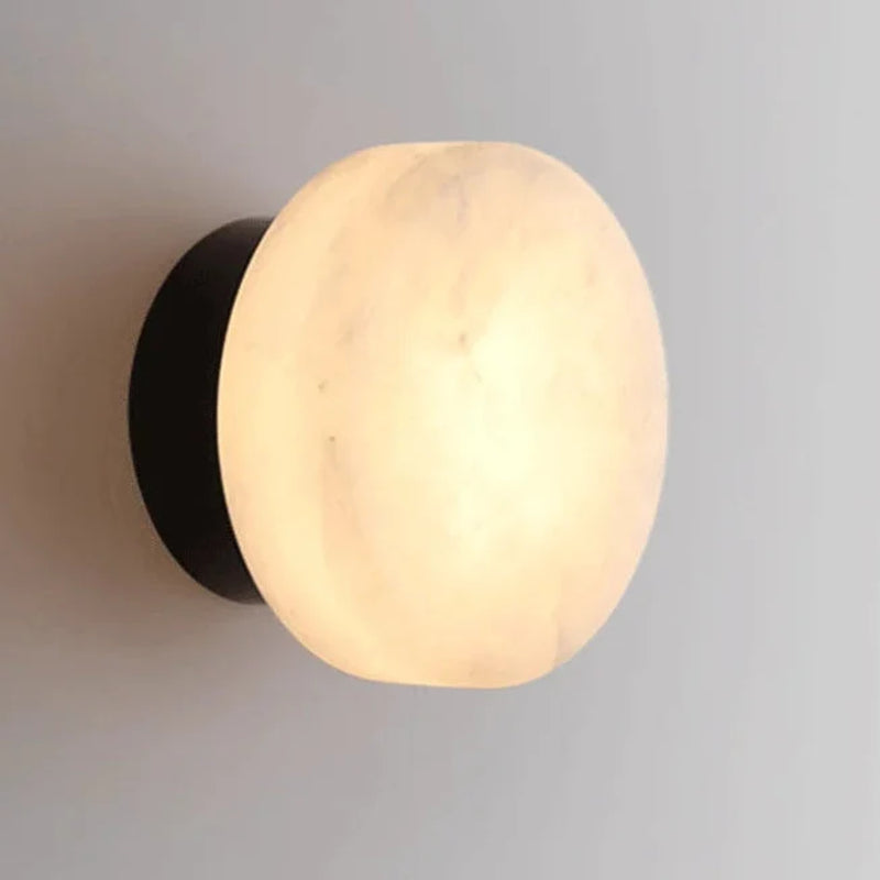 Luxroyale Luxury Spanish Natural Marble Circular Wall Lamp