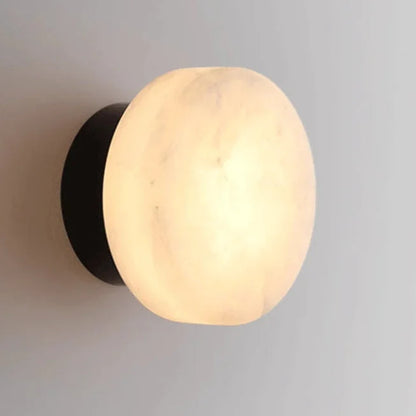 Luxroyale Luxury Spanish Natural Marble Circular Wall Lamp