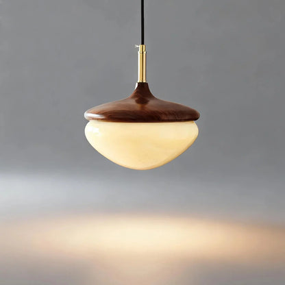 Royaleglow Vintage French Cream Style Hazelnut Glass Pendant Light
