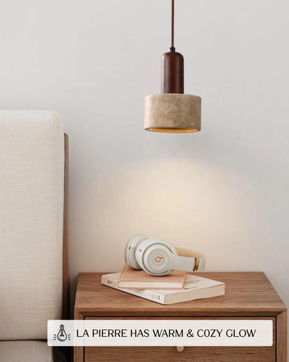 Stravelle - Natural Stone Cylindrical Pendant Lamp