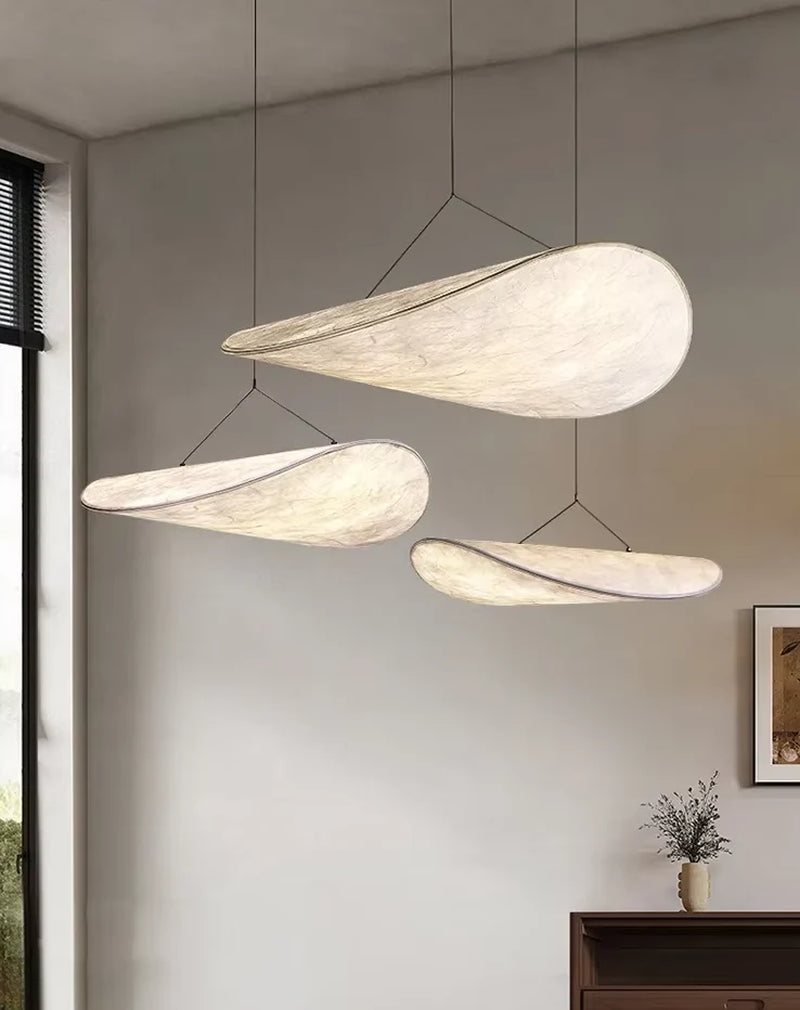 Japandi Stijl Zijden Hanglamp Kroonluchter