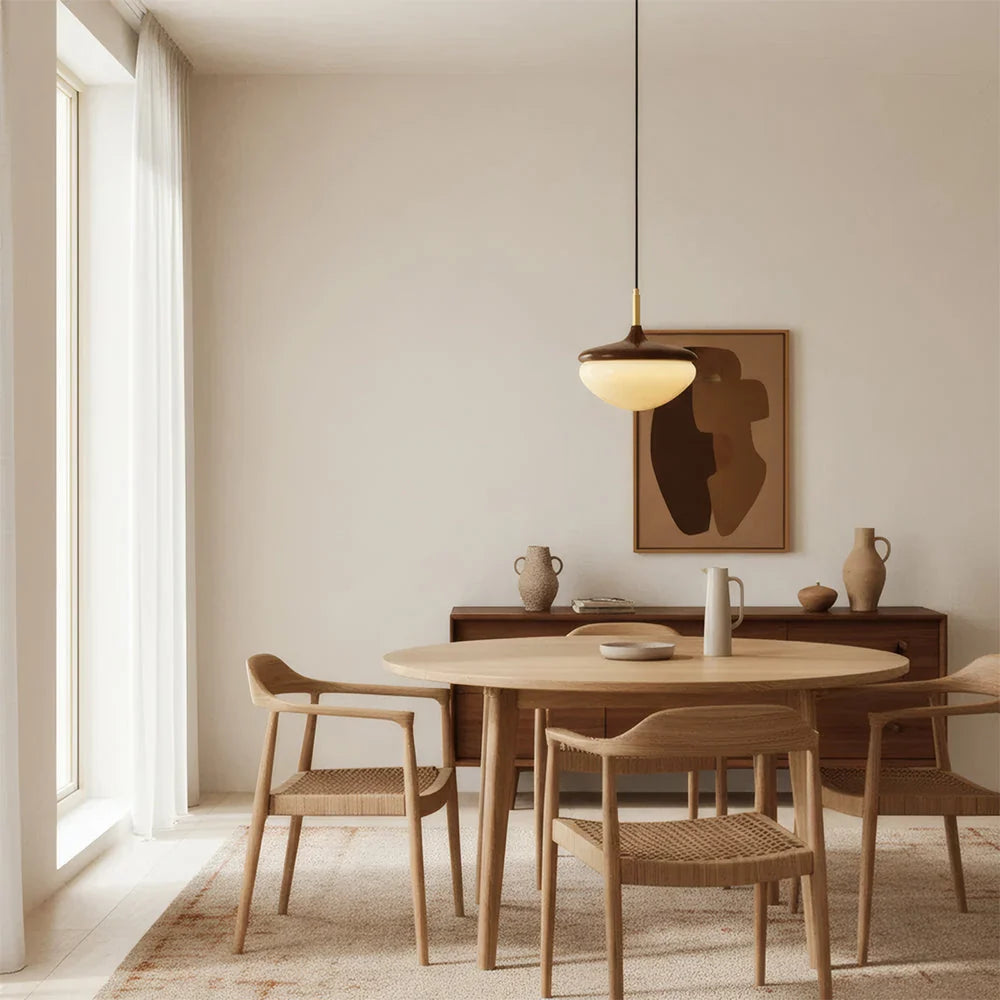 Royaleglow Vintage French Cream Style Hazelnut Glass Pendant Light