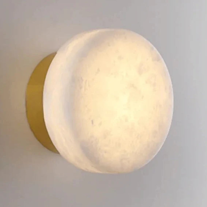 Luxroyale Luxury Spanish Natural Marble Circular Wall Lamp