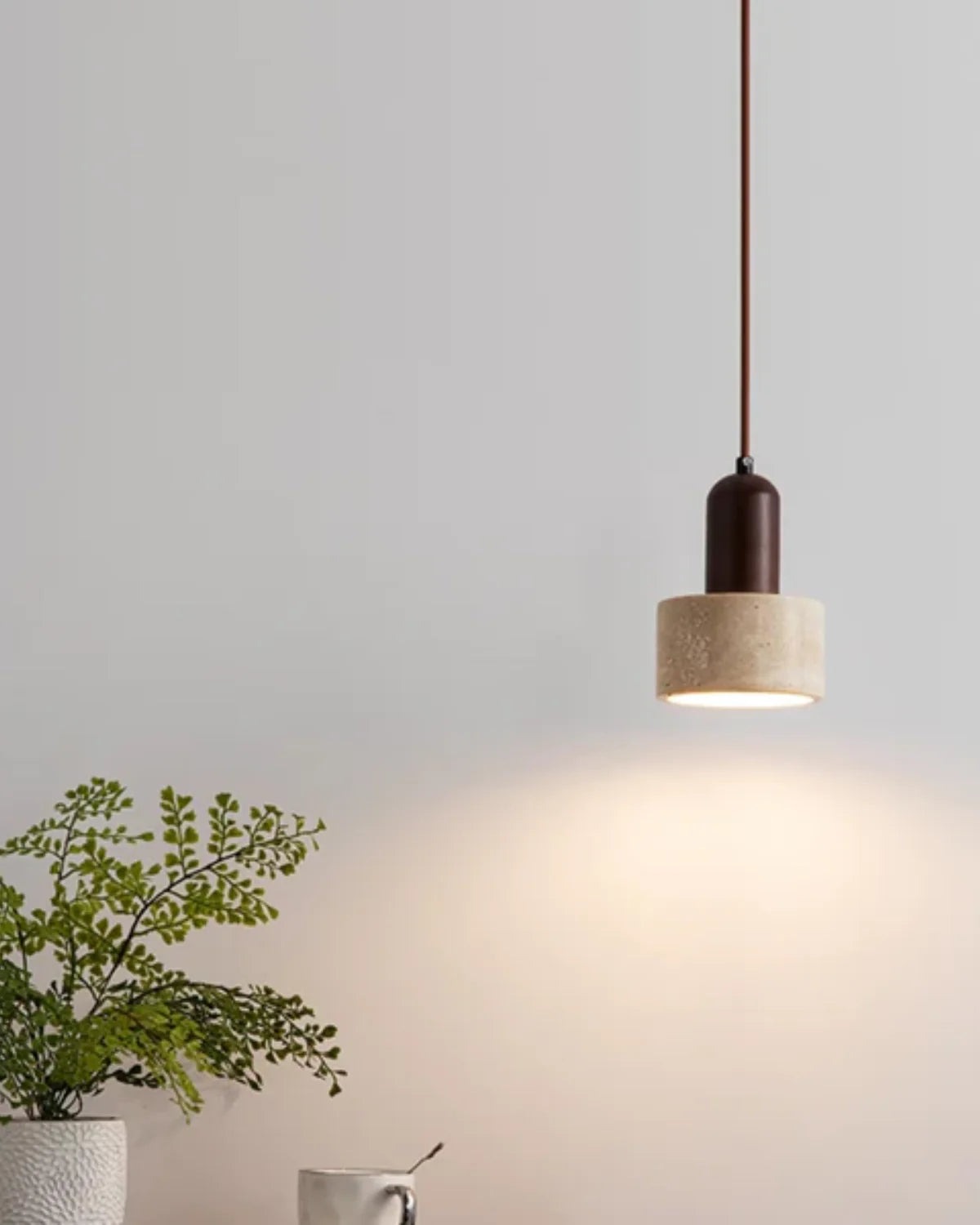 Stravelle - Natural Stone Cylindrical Pendant Lamp